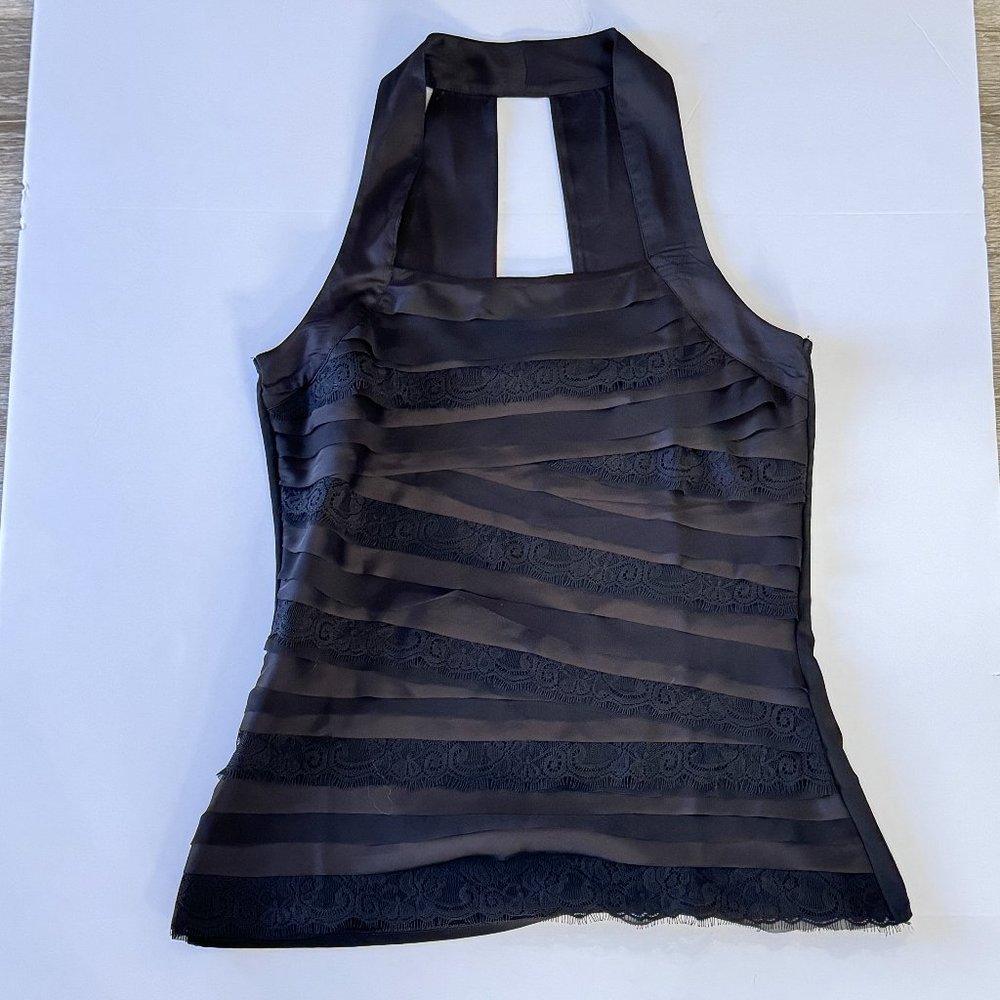 WHBM Black Tiered Halter Top - Picture 6 of 11
